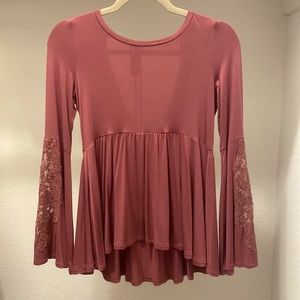 American Eagle Wide Long Sleeve Flowy Boho Blouse